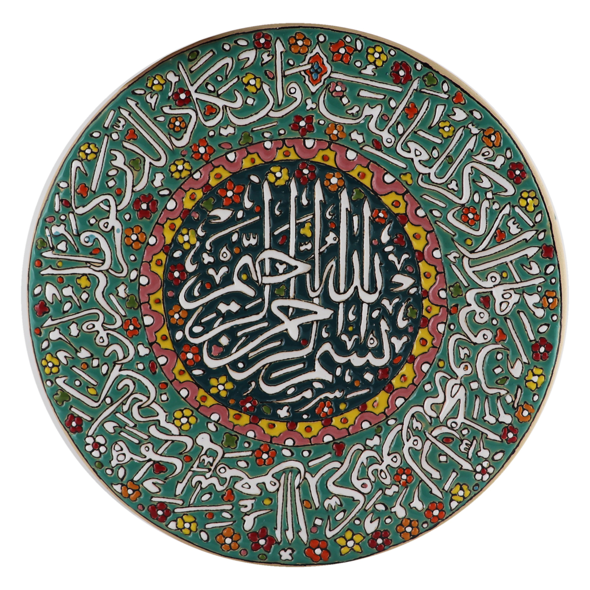 بشقاب میناکاری سفالی مدل آیه کد 07