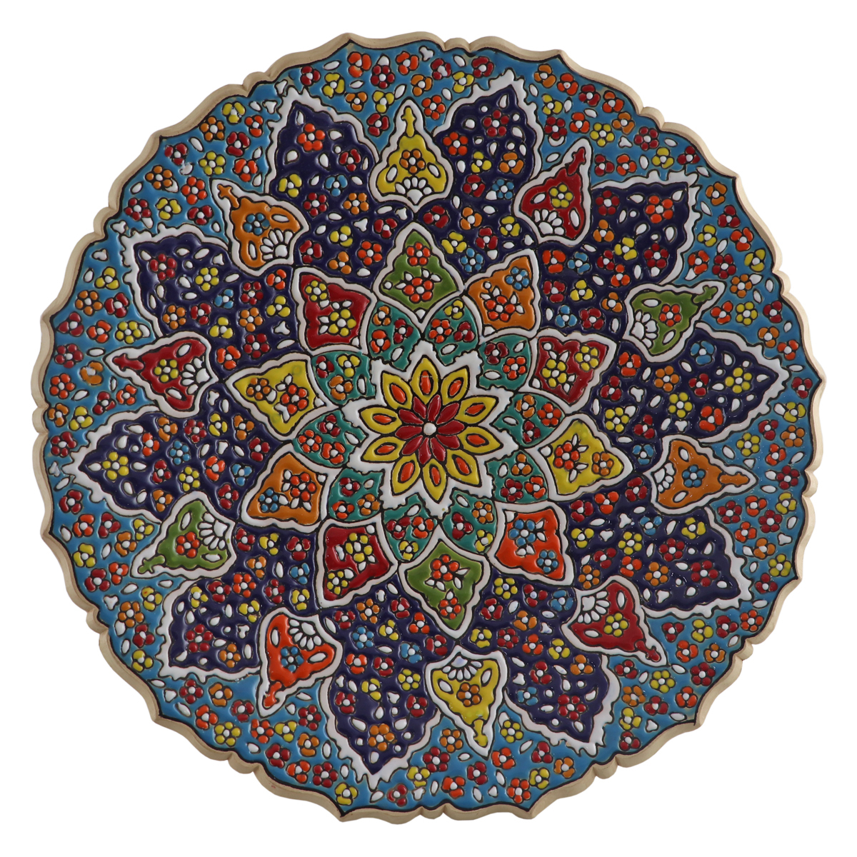 بشقاب میناکاری سفالی کد 08