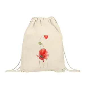 کوله پشتی طرح گل شقایق مدل K-1032