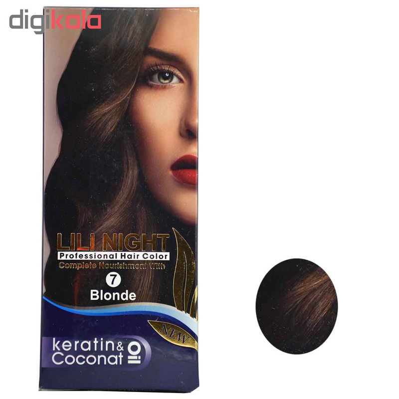 کیت رنگ مو لی لی نایت شماره 7 مدل حجم 120 میلی لیتر رنگ بلوند