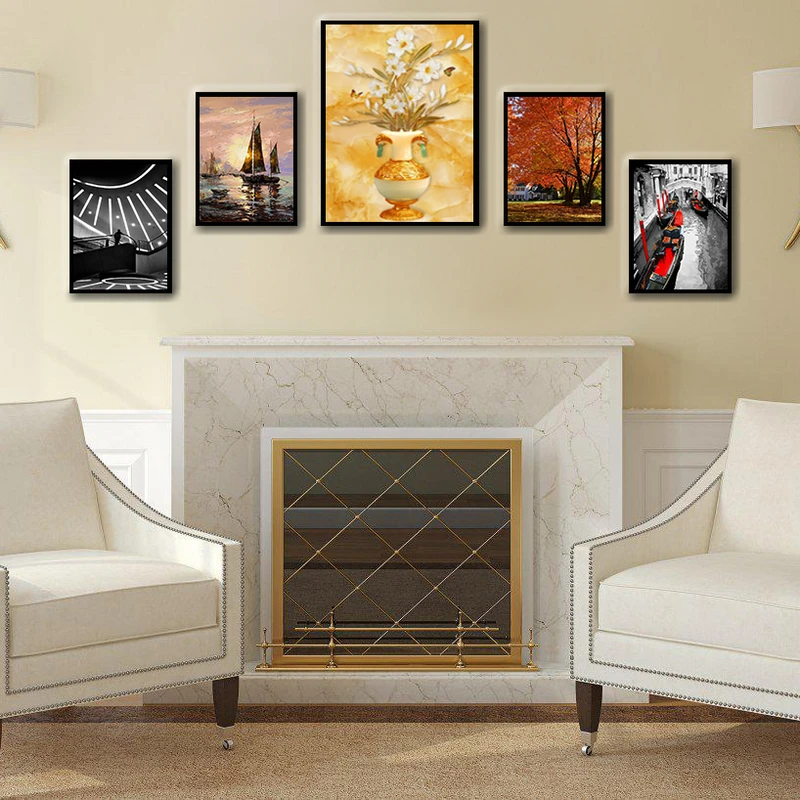 تابلو گروه تولیدی بکلیت مدل T130 طرح گلدان مجموعه 5 عددی