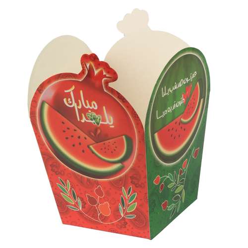 ظرف پاپ کرن طرح یلدا مدل انار بسته 10 عددی
