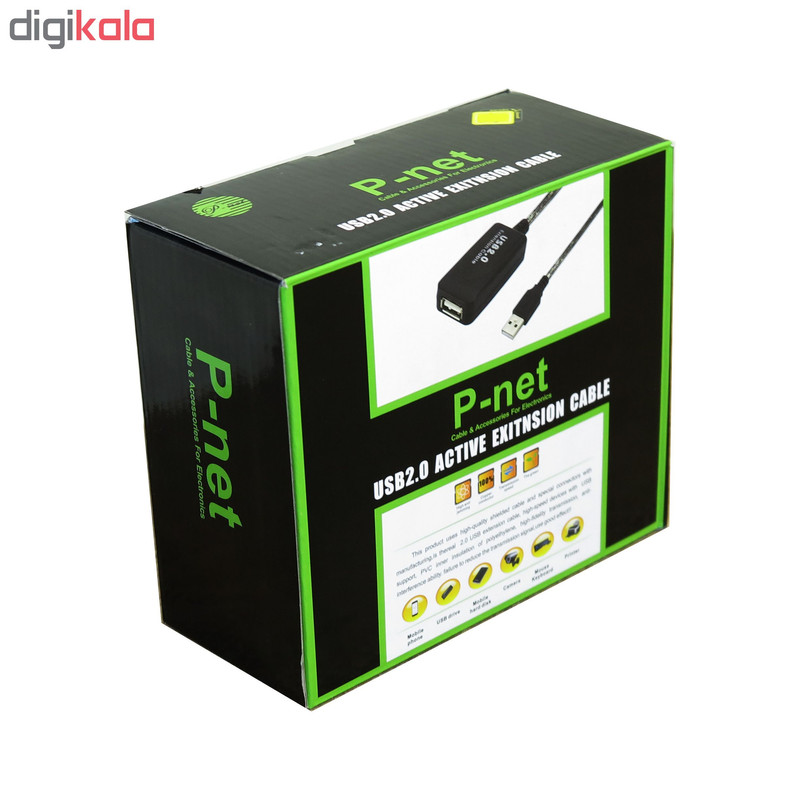 کابل افزایش طول USB 2.0 پی نت مدل M/F10 طول 10 متر