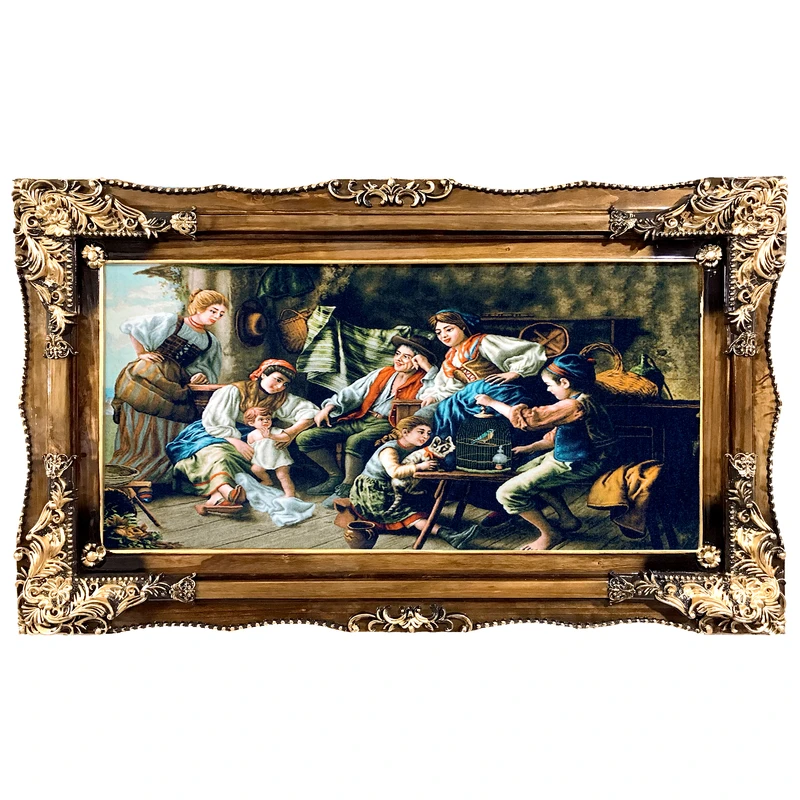 تابلو فرش ماشینی طرح خانواده کد ۷۰۶۴