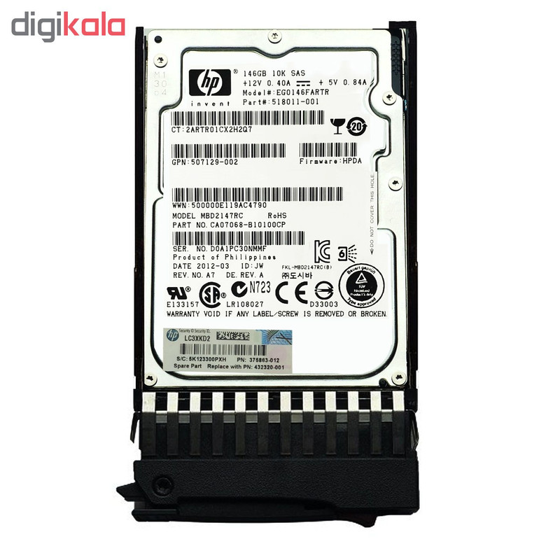 هارددیسک اینترنال اچ پی مدل EG0146FARTR ظرفیت 146 گیگابایت