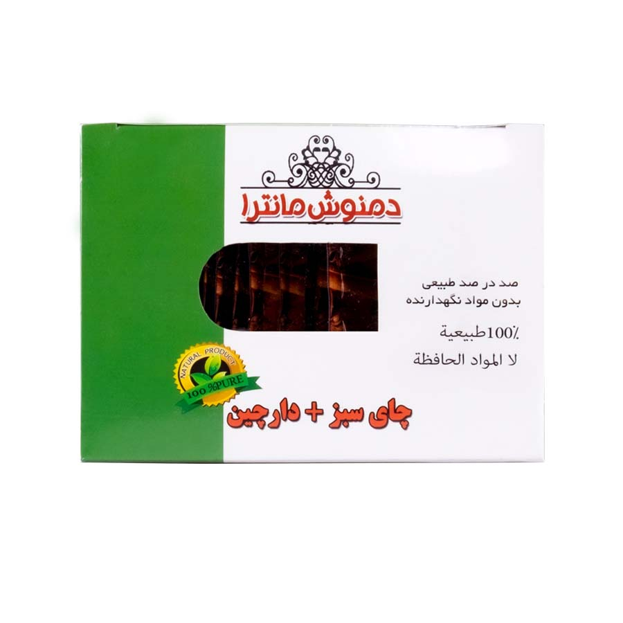 دمنوش چای سبز و دارچین مانترا بسته 14 عددی