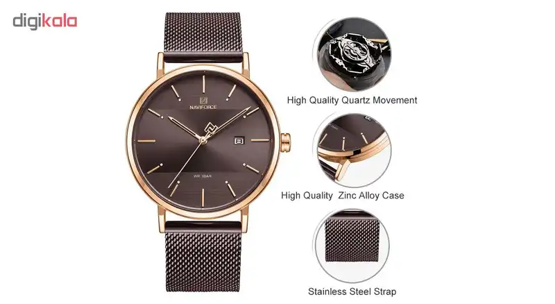 ست ساعت مچی عقربه ای زنانه و مردانه نیوی فورس کد nf3008g-b