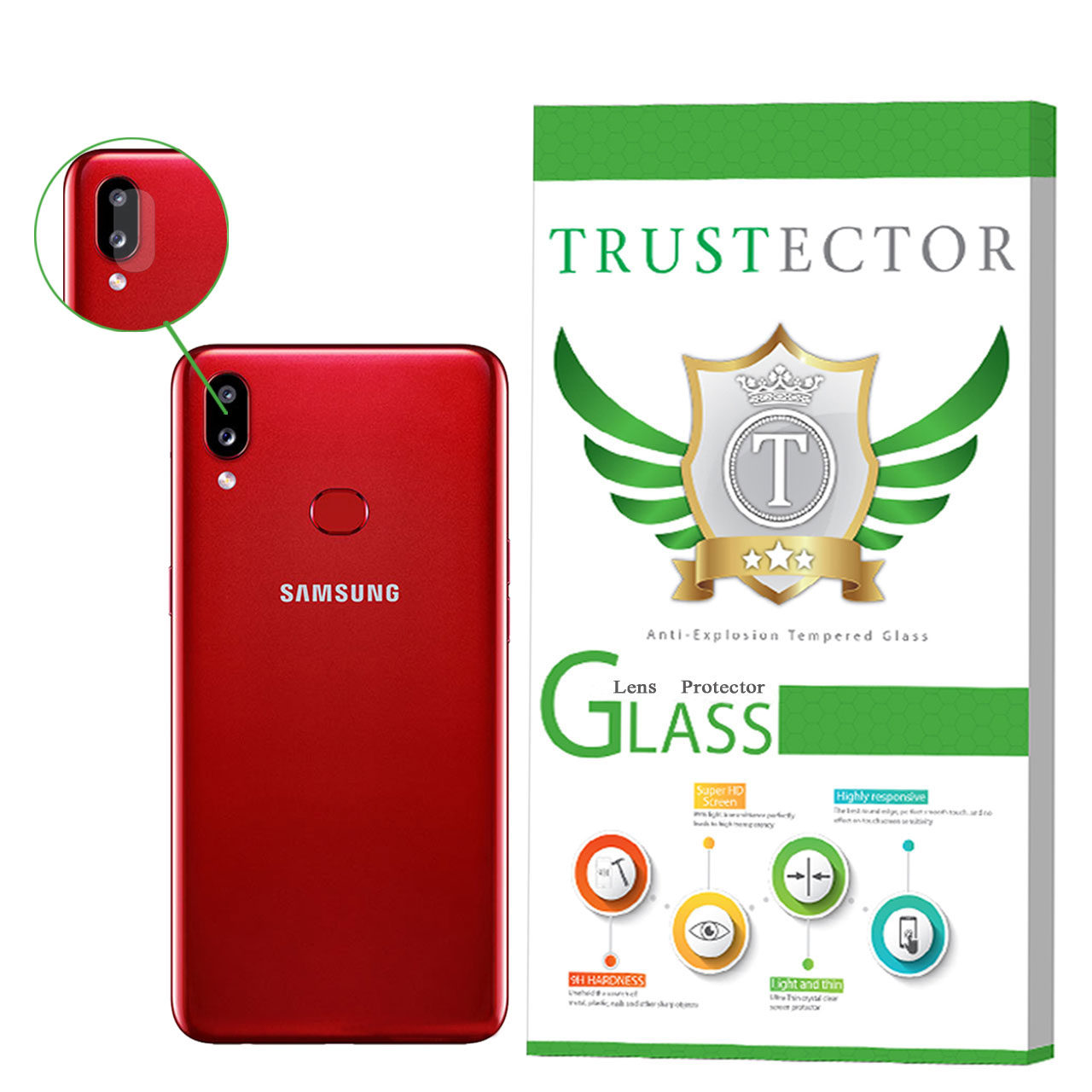 محافظ لنز دوربین تراستکتور مدل CLP مناسب برای گوشی موبایل Galaxy A10s