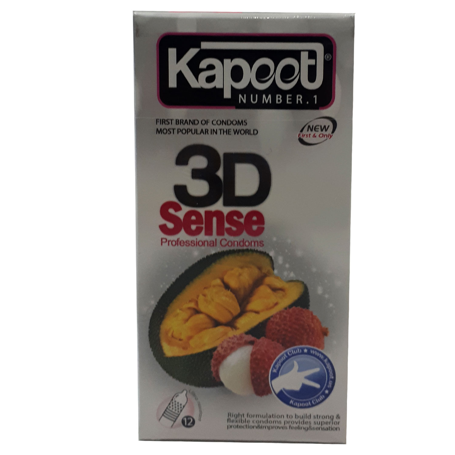 کاندوم کاپوت مدل 3D SENSE بسته 12 عددی
