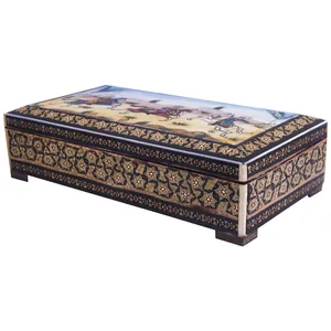 جعبه جواهرات خاتم کاری طرح چوگان مدل db2111
