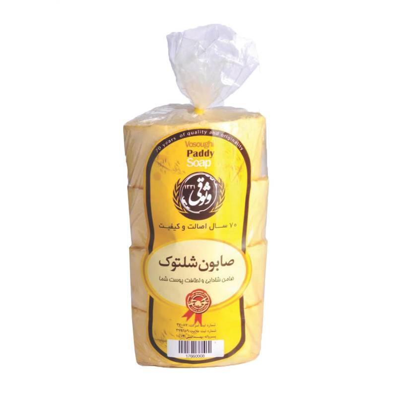 صابون شستشو وثوقی مدل شلتوک وزن 200 گرم بسته 4 عددی