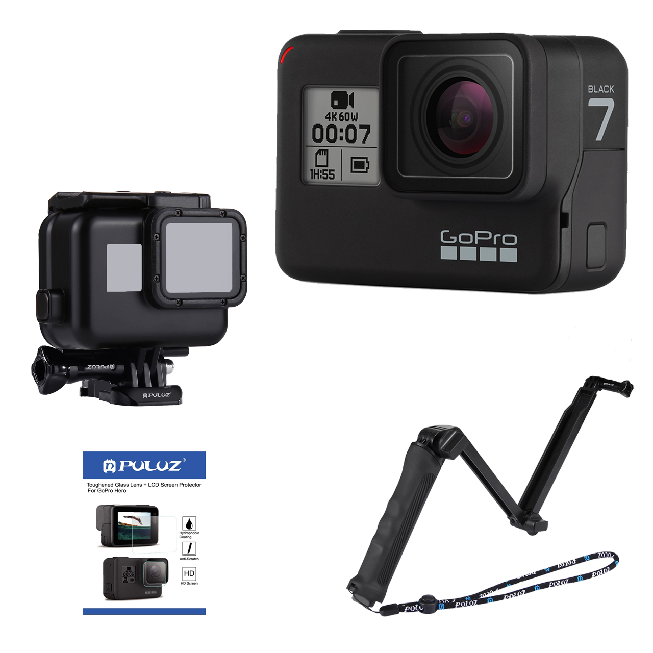  دوربین فیلم برداری ورزشی گوپرو مدل HERO7 Black Quick Stories به همراه لوازم جانبی پلوز