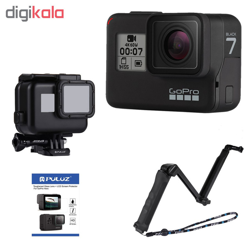 دوربین فیلم برداری ورزشی گوپرو مدل HERO7 Black Quick Stories به همراه لوازم جانبی پلوز