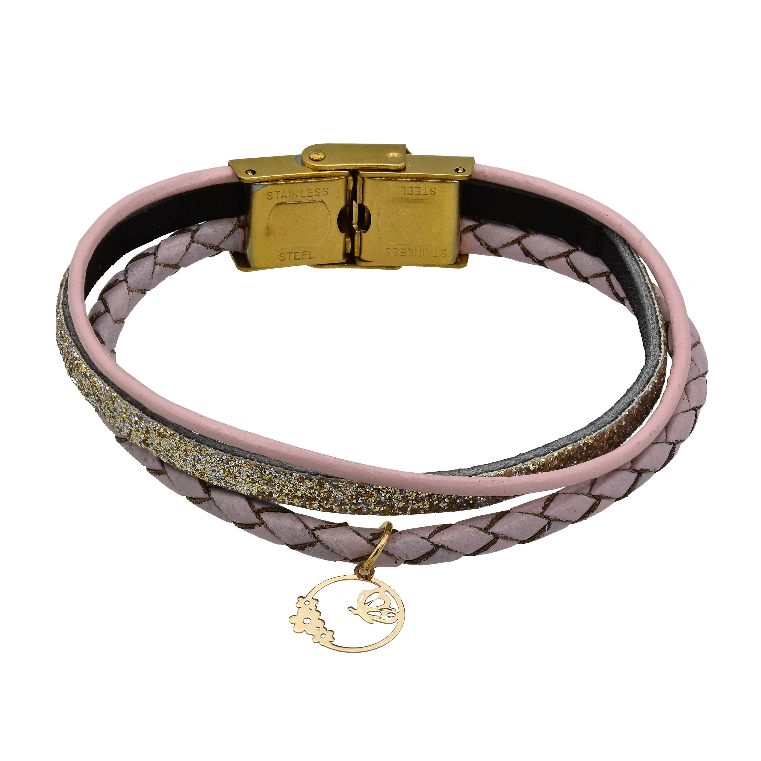 دستبند طلا 18 عیار زنانه طرح پروانه کد 594M311
