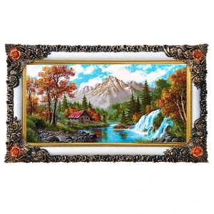 تابلو فرش ماشینی چارسوق فرشان طرح منظره کد 51010