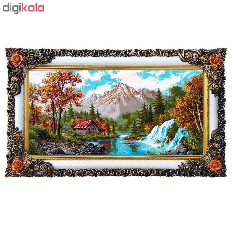 عکس شماره 2 : تابلو فرش ماشینی چارسوق فرشان طرح منظره کد 51010
