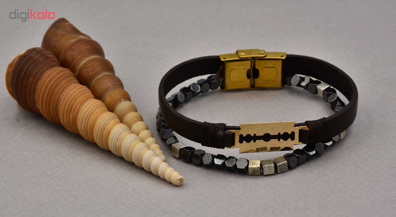 دستبند طلا 18 عیار زنانه آمانژ طرح تیغ کد 558D3034