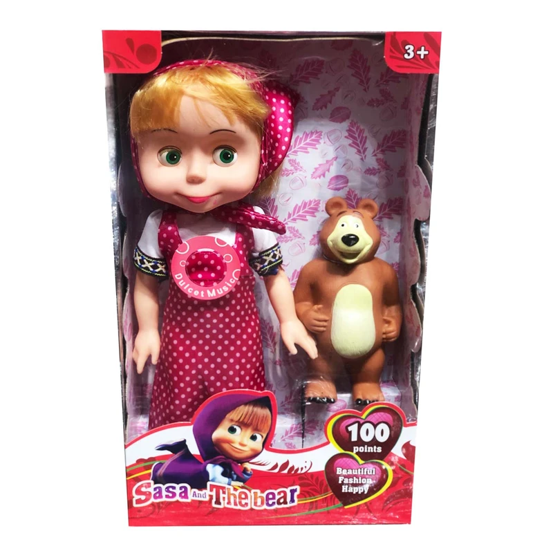  عروسک طرح ماشا و میشا کد 1 بسته 2 عددی