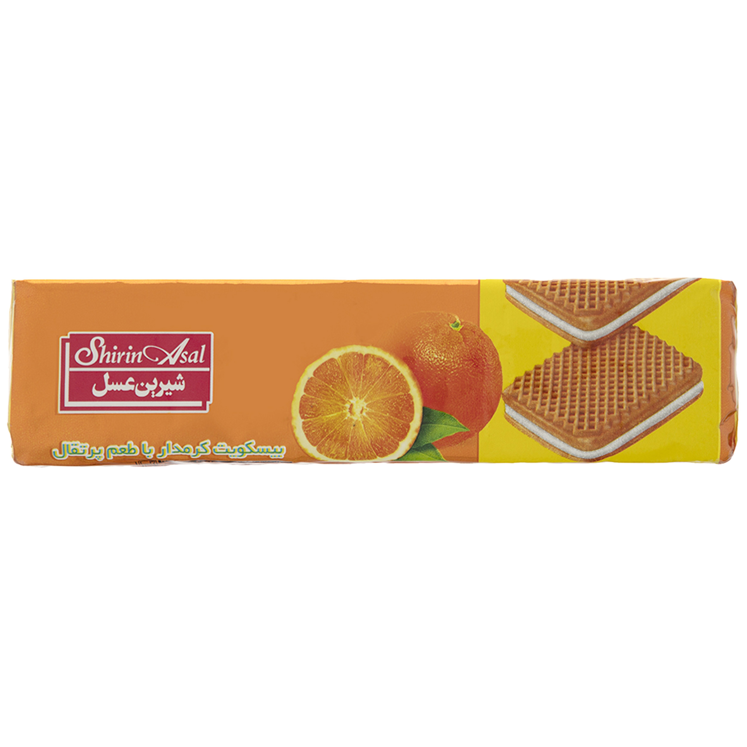 بیسکویت کرم دار شیرین عسل با طعم پرتقال مقدار 120 گرم