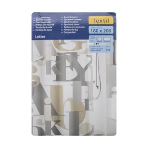 پرده حمام کلین ولک کد 5904202305 سایز 180 × 200 سانتی‌ متر