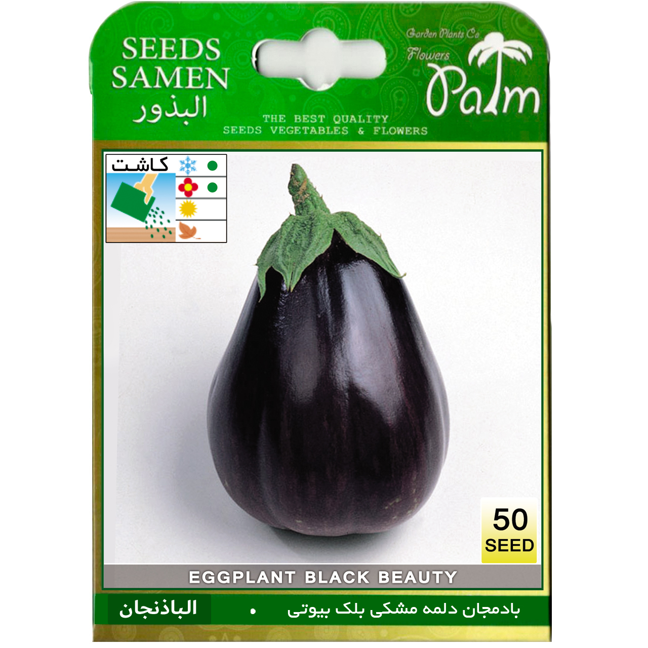بذر بادمجان دلمه مشکی پالم کد 50