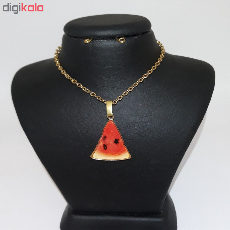 گردنبند دخترانه طرح هندوانه مدل یلدا کد 0077