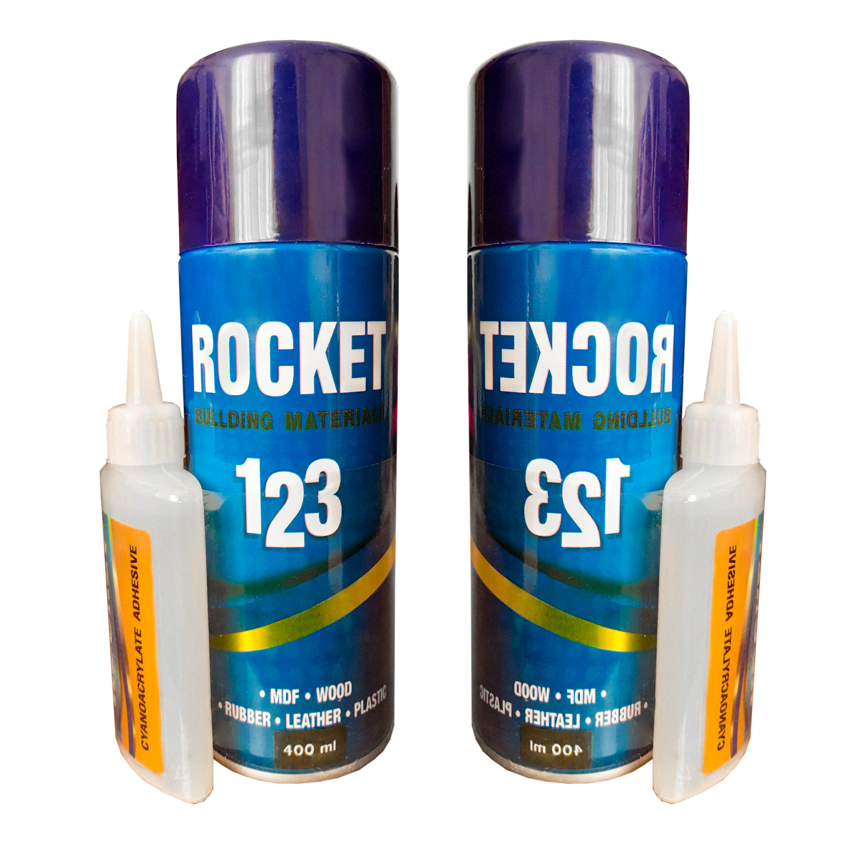 چسب 123 روکت مدل bullding materials حجم 400 میلی لیتر بسته 2 عددی