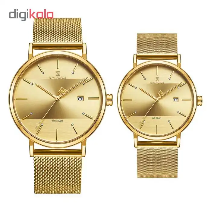 ست ساعت مچی عقربه ای زنانه و مردانه نیوی فورس مدل NF3008G