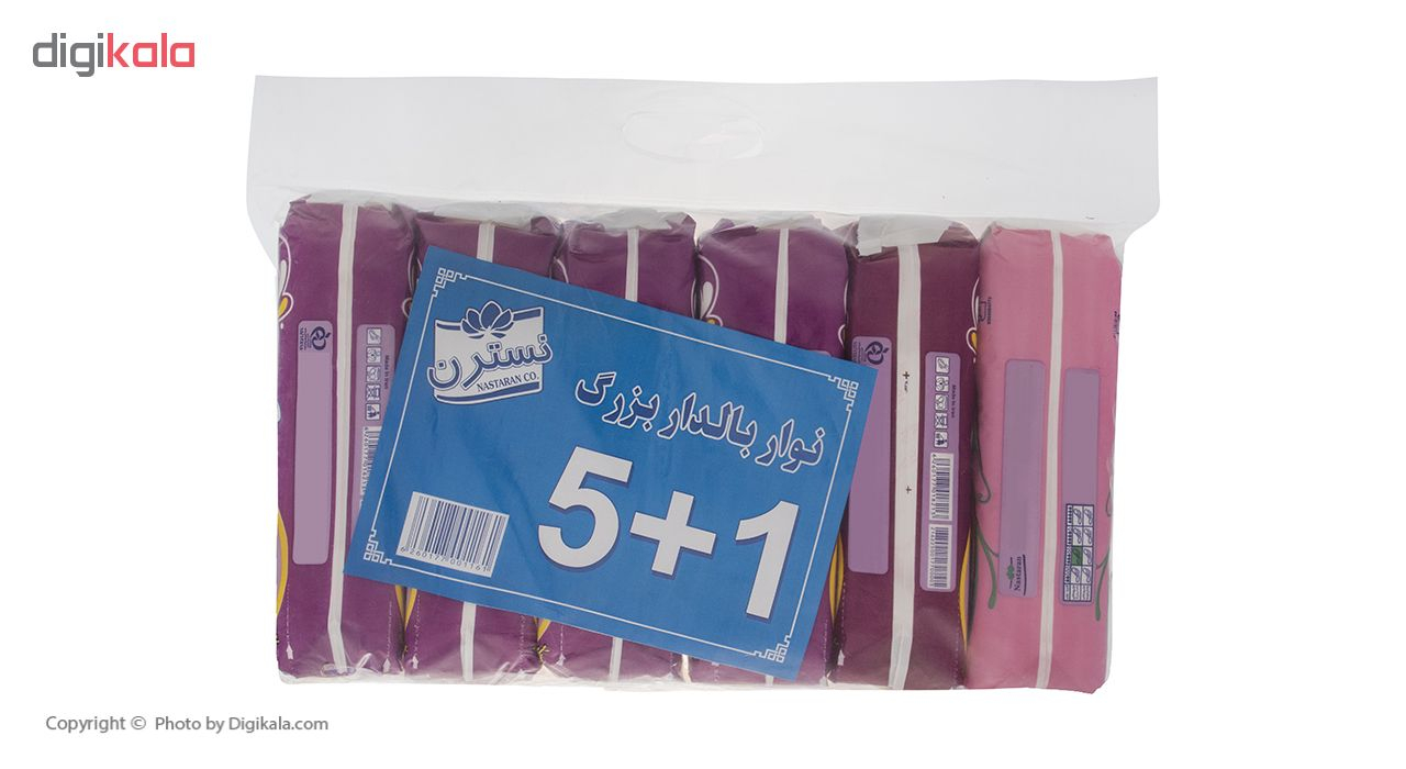 نوار بهداشتی بالدار نسترن مدل Grooved بسته 6 عددی