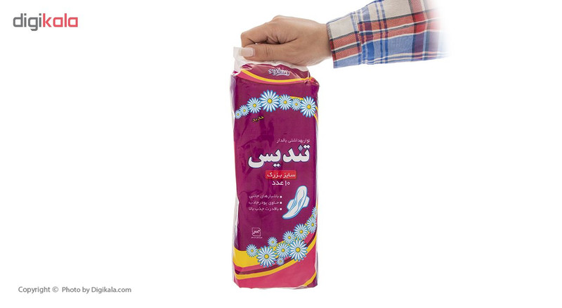 نوار بهداشتی بالدار تندیس مدل Groved بسته 6 عددی