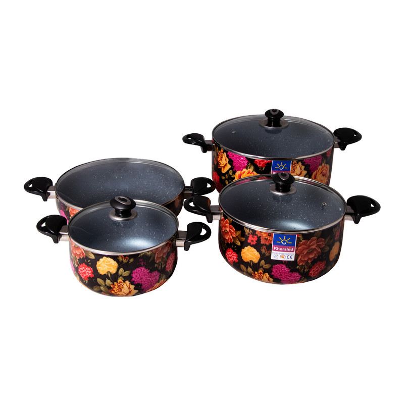 سرویس پخت و پز 7 پارچه خورشید طرح گل مدل KH-G03