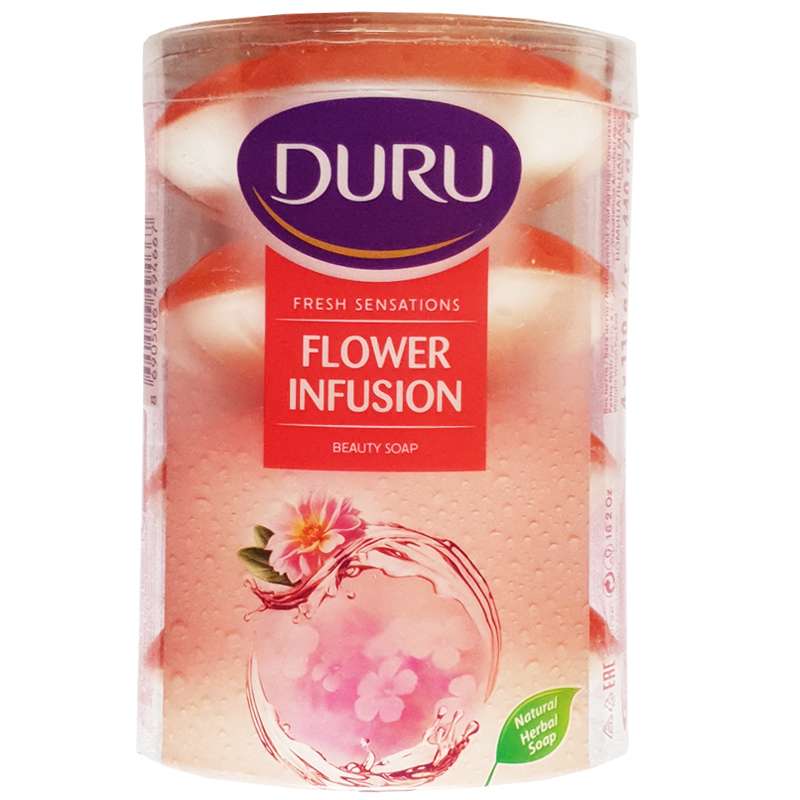 صابون شستشو دورو مدل Flower Infusion وزن 110 گرم بسته 4 عددی صابون شستشو دورو مدل Flower Infusion وزن 110 گرم بسته 4 عددی