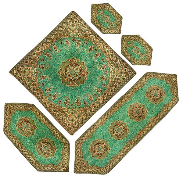ست 5 تکه رومیزی ترمه طرح نسترن کد 30