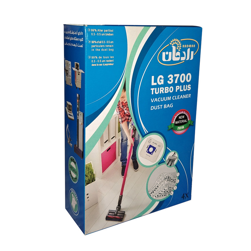 کیسه جاروبرقی رادمان مدل TP-3700 بسته 4 عددی مناسب برای جارو برقی ال جی