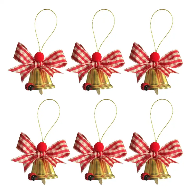 آویز تزیینی طرح زنگوله درخت کریسمس کد Z6 بسته 6 عددی
