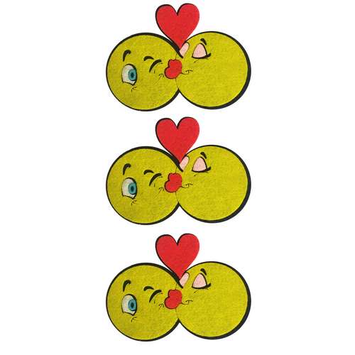 الگو نمد طرح ایموجی قلب کد 1 مجموعه 3 عددی