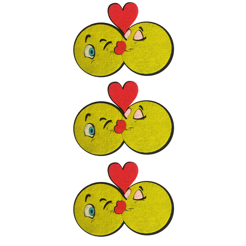 الگو نمد طرح ایموجی قلب کد 1 مجموعه 3 عددی