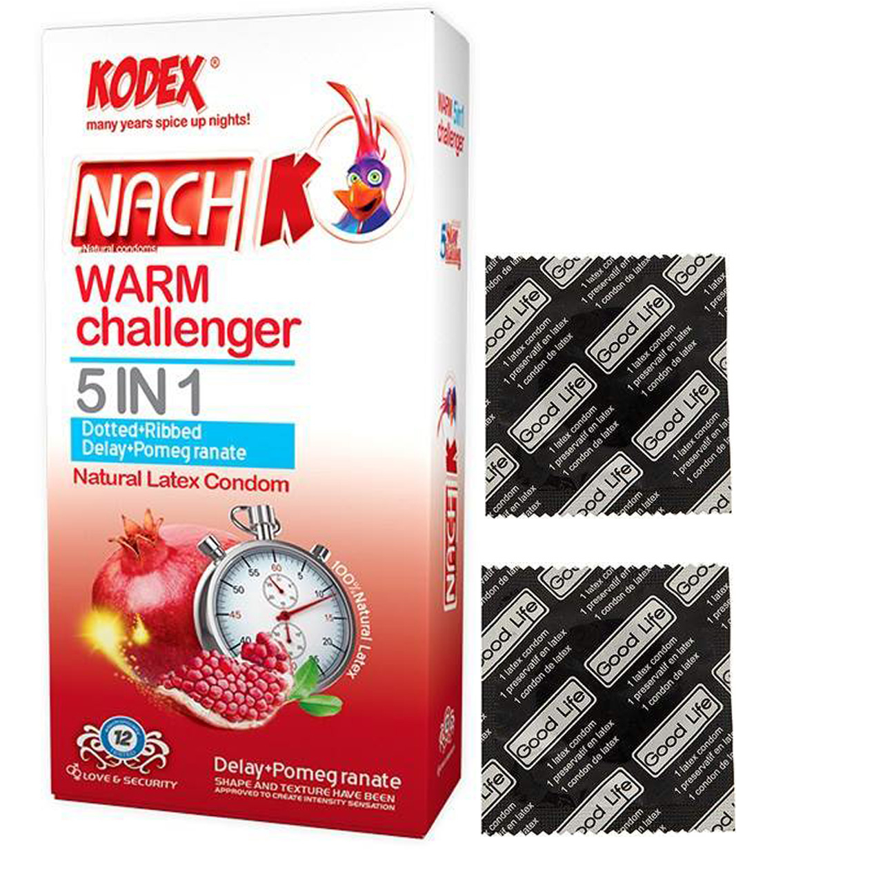 کاندوم ناچ کدکس مدل Warm Challenger بسته 12 عددی به همراه کاندوم گود لایف مدل کلاسیک مجموعه 2 عددی