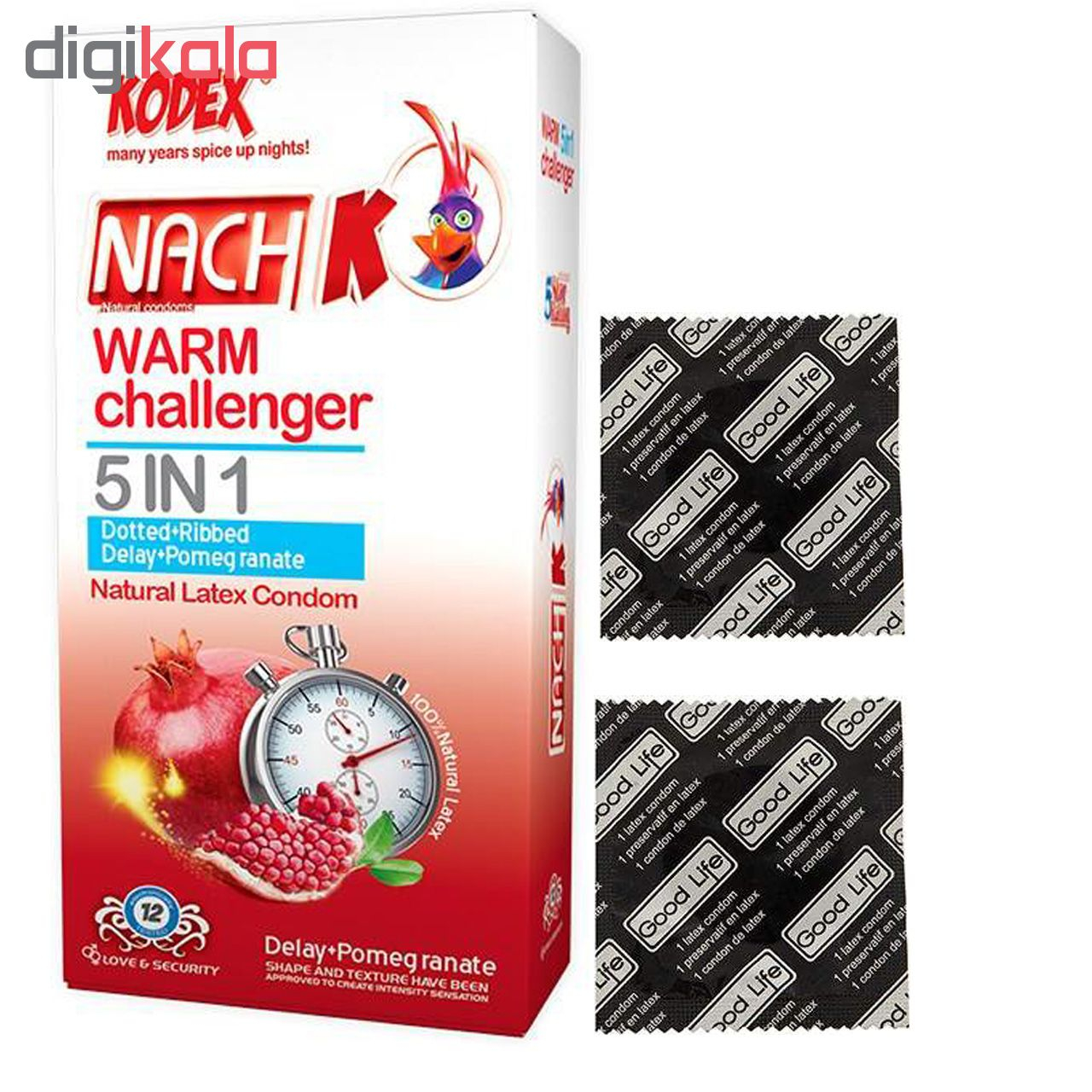 کاندوم ناچ کدکس مدل Warm Challenger بسته 12 عددی به همراه کاندوم گود لایف مدل کلاسیک مجموعه 2 عددی