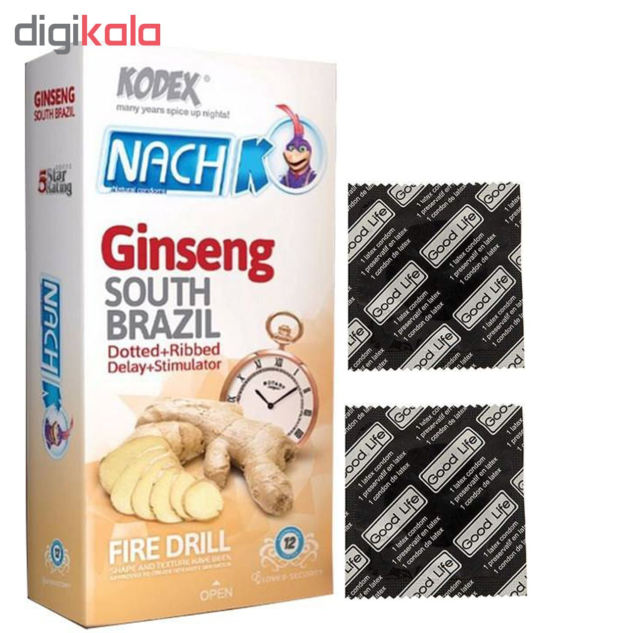 کاندوم ناچ کدکس مدل Ginseng بسته 12 عددی به همراه کاندوم گود لایف مدل کلاسیک مجموعه 2 عددی