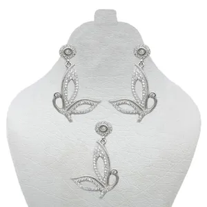 نیم ست نقره زنانه طرح پروانه کد P208