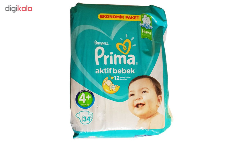 پوشک پریما مدل Aktif سایز 4 بسته 34 عددی پوشک پریما مدل Aktif سایز 4 بسته 34 عددی