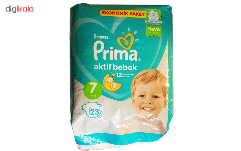 پوشک پریما مدل Aktif سایز 7 بسته 23 عددی