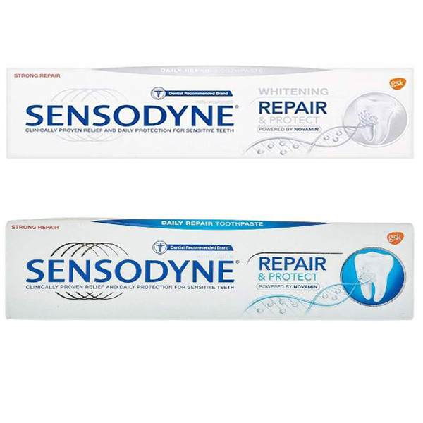 خمیر دندان سنسوداین مدل Repair & Protect حجم 75 میلی لیتر مجموعه 2 عددی خمیر دندان سنسوداین مدل Repair & Protect حجم 75 میلی لیتر مجموعه 2 عددی