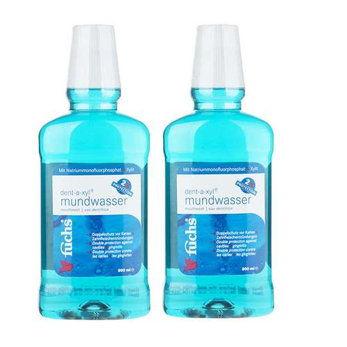 دهان شویه فوکس مدل Dent-a-xyl mundwasser حجم 500 میلی لیتر مجموعه 2 عددی 