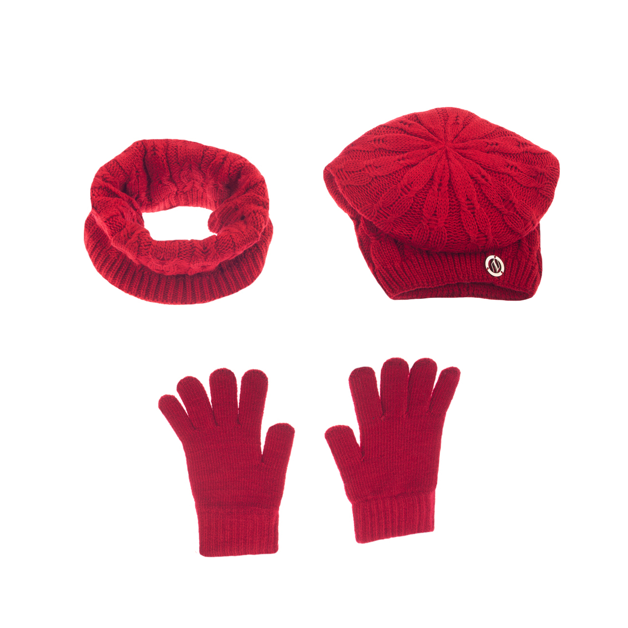 ست کلاه و شال گردن و دستکش دخترانه تارتن مدل 65004 رنگ قرمز