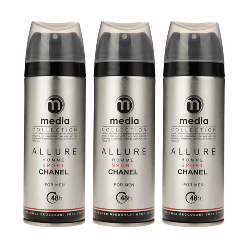اسپری مردانه مدیا مدل ALLURE حجم 200 میلی لیتر مجموعه 3 عددی