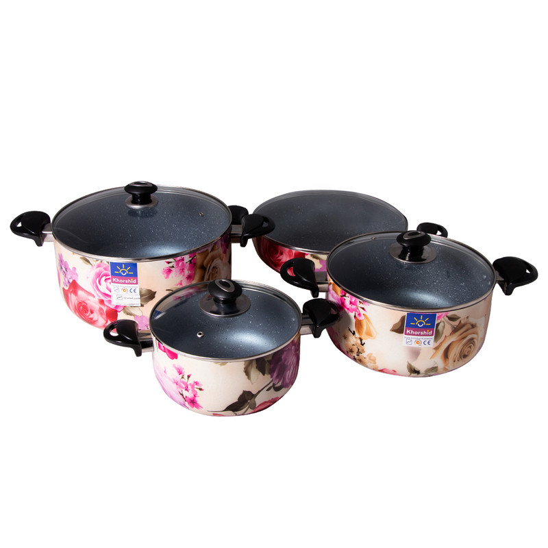 سرویس پخت و پز 7 پارچه خورشید طرح گل مدل KH-G04