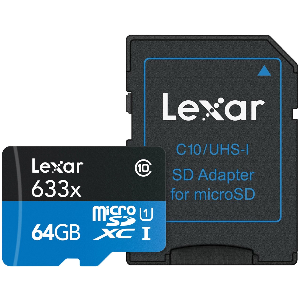 کارت حافظه microSDXC لکسار مدل High-Performance کلاس 10 استاندارد UHS-I U1 سرعت 95MBps 633X همراه با آداپتور SD ظرفیت 64 گیگابایت