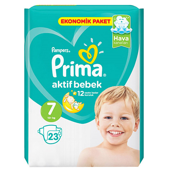 پوشک پریما مدل Aktif سایز 7 بسته 23 عددی
